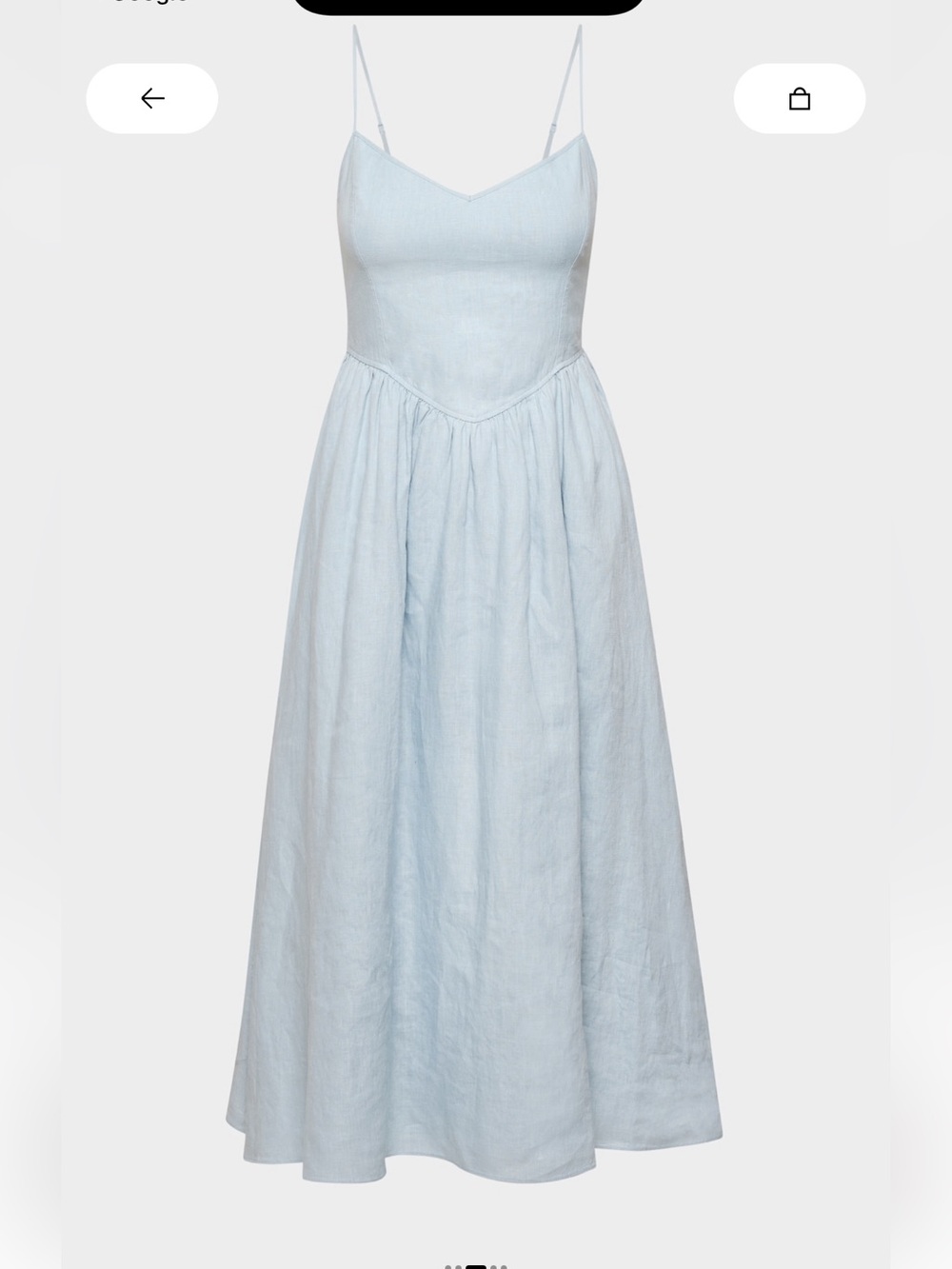 Aritzia Wilfred Light Blue Linen Maxi Dress